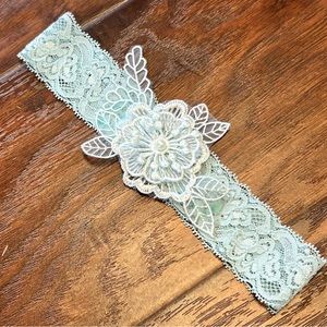 Hobby Lobby Blue Floral Embroidered Wedding Garter